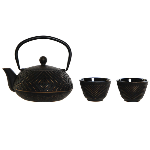 Tea Set DKD Home Decor Black Copper Stainless steel