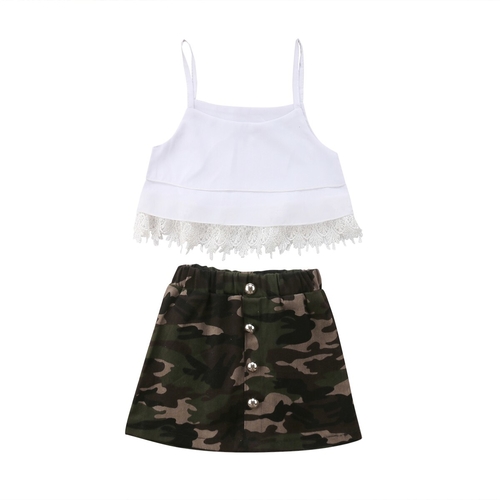 Toddler Kids Baby Girl Camo Outfits Clothes