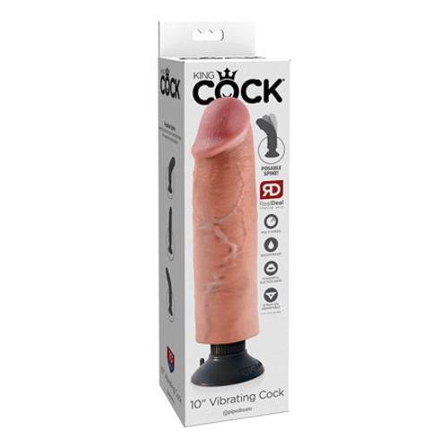 Pipedream King Cock 10 in. Vibrating Cock Poseable Dildo With Suction