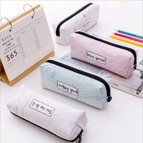 School Pencil Case Kawaii Pencil bag Marble