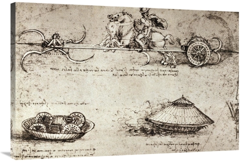 Global Gallery GCS-277247-40-142 40 in. Military Inventions Sketches A