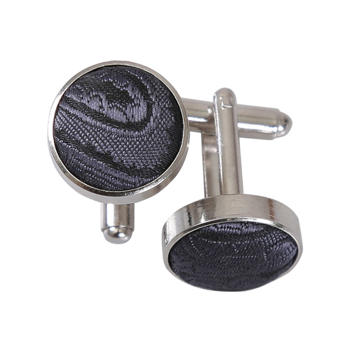 Paisley Cufflinks - Charcoal Grey