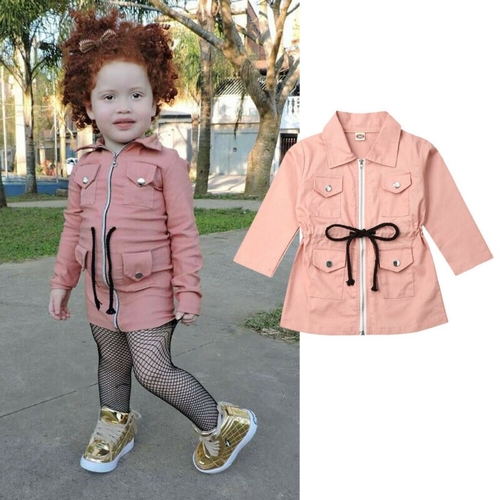 Pudcoco Autumn Girls Long Sleeve Lapel Trench Kids