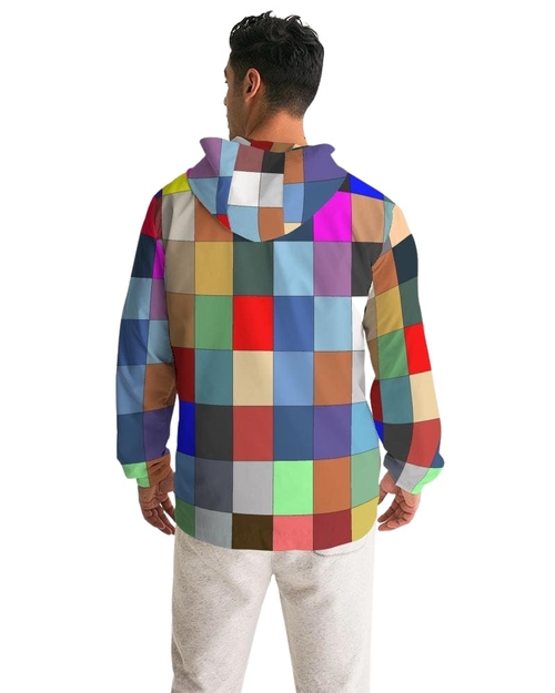 Mens Hooded Windbreaker - Multicolor Casual/sports Water Resistant