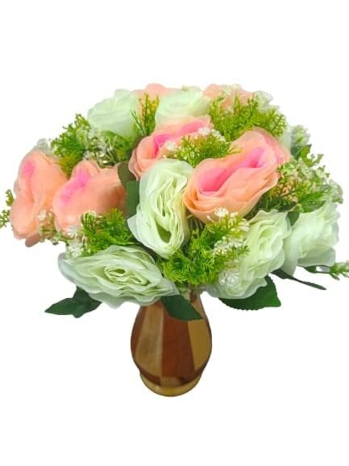 Beautiful Pink Rose Bunch Artificial Flower Bunch Stick for Decoration