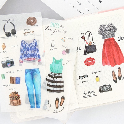 6PCS/ PACK Clothes Washi Paper Marker