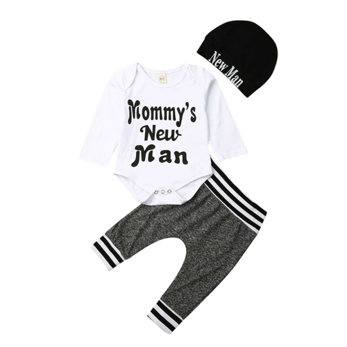 0 18M Newborn Baby Boy Long Sleeve Letter Print