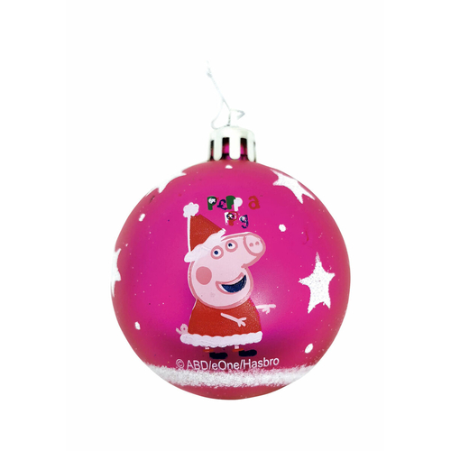 Christmas Bauble Peppa Pig Cosy corner Fuchsia 6 Units Plastic (Ø 8