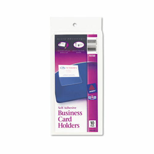 Avery 73720 Self-Adhesive Business Card Holders  Top Load  3.5 x 2  Cl