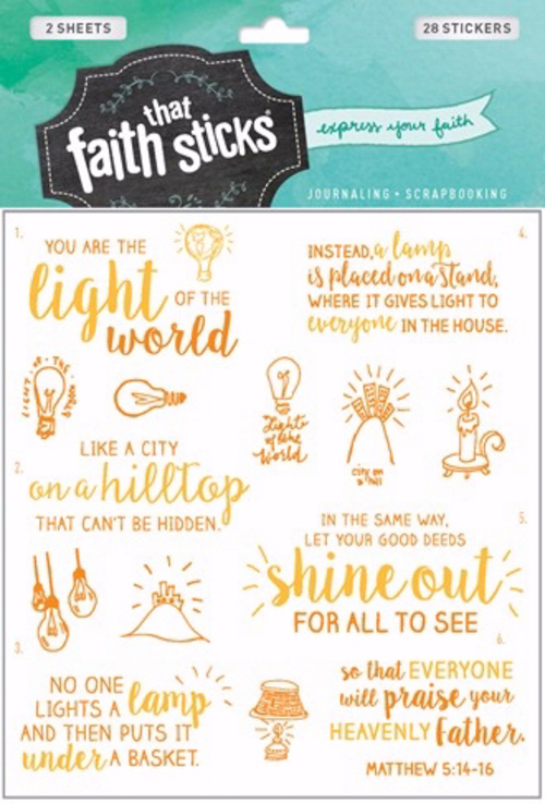 Tyndale House Publishers 76816 Sticker - Matthew 5 - 14 - 16 - 2 Sheet