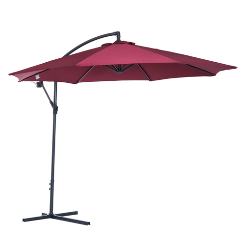 Outsunny 10" Patio Hanging Deluxe Umbrella Outdoor Market Parasol