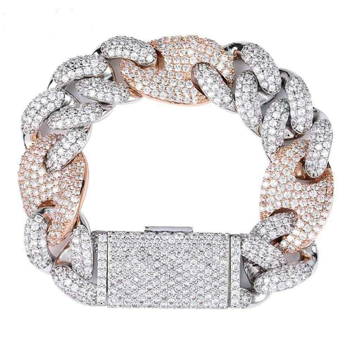Main 20mm Lock Clasp Link 7-9 Inch Bracelet Iced Out Zircon Bling Hip hop image