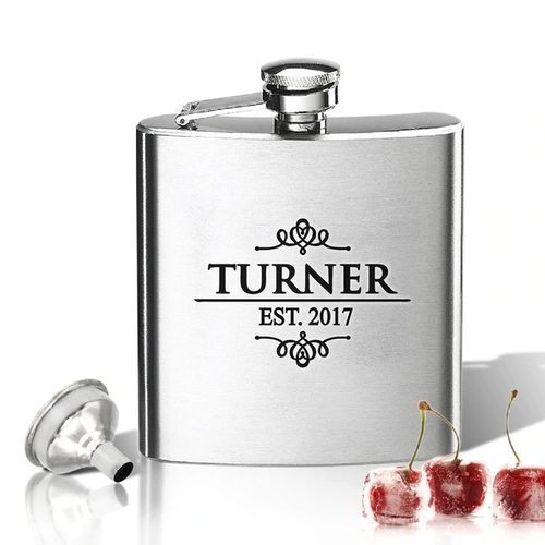 Stainless Steel Hip Flask (8 oz) Personalized to your desire.