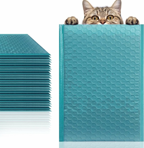 Pack of 250 Teal Bubble Mailers 5 x 9 Envelopes with Self-Seal , 5x9