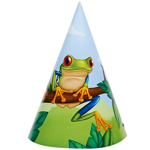 Birth5000 254166 Jungle Party Cone Hats, Multicolor - Pack of 8