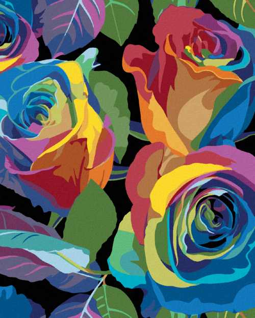 Paint by Numbers - COLOURED ROSES