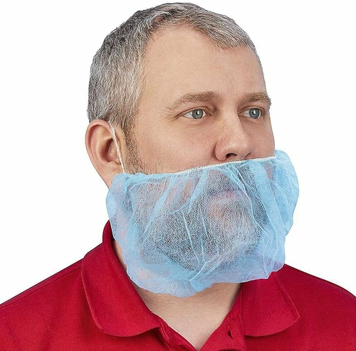 Protective Beard Covers. Polypropylene Facial Hair Guards. PPE Beard