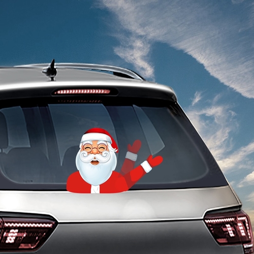 Santa Claus Waving Wiper Decals PVC Car