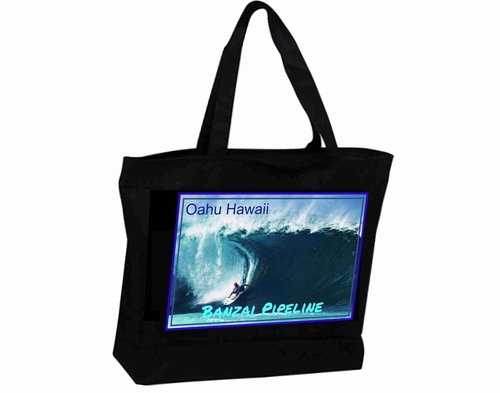 Tote Bag XL Travel Poster Visit BANZAI PIPELINE OAHU HAWAII
