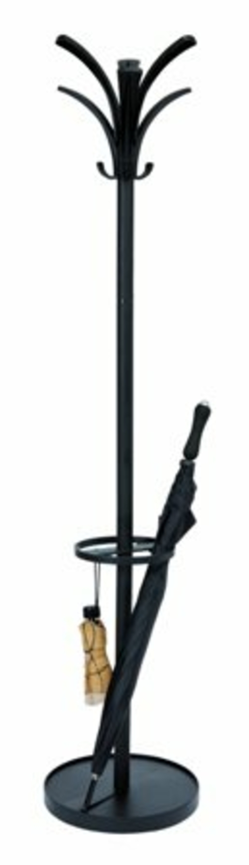 Alba PMBRION Coat Stand in Black With 8 Black Coat Pegs and a Integrat