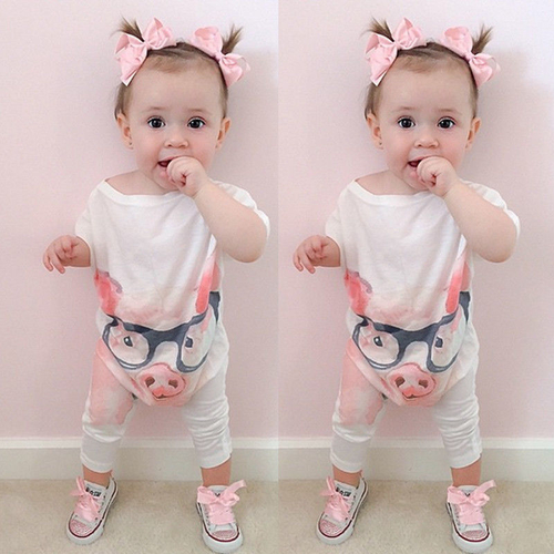 Brand new cute pig cartoon Infant Baby Girls