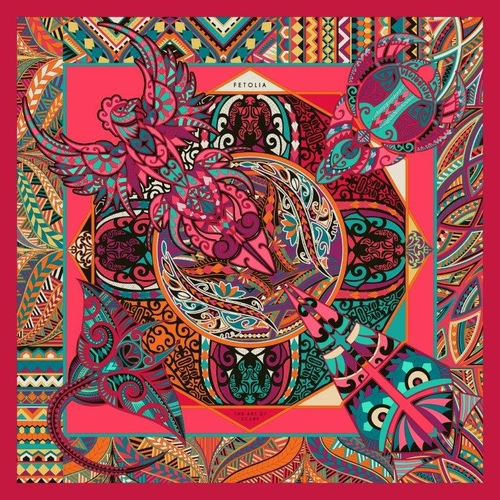 Power of Life - Red - 100% Silk Scarf 