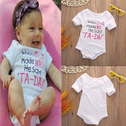 Newest Newborn Baby Boys Girls Print Short Sleeve