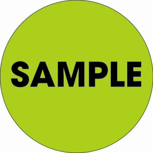 Tape Logic DL1269 2 in. Circle - Sample Fluorescent Green Labels - Rol