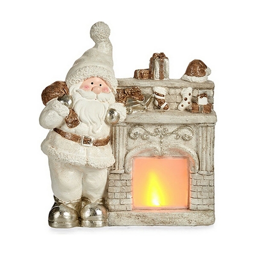 Decorative Figure Father Christmas LED Light 16 x 44 x 35 cm White