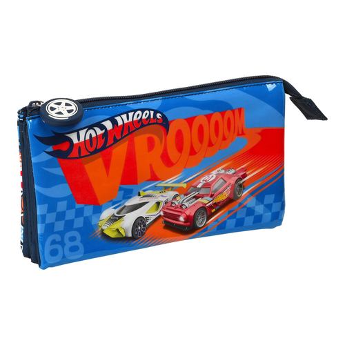 School Case Hot Wheels Challenge Multicolour Navy Blue (22 x 12 x 3