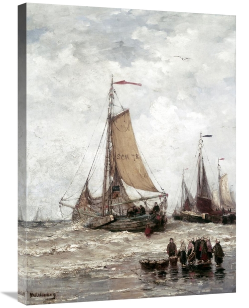 Global Gallery GCS-278568-30-142 30 in. Fisherman on the Beach Art Pri