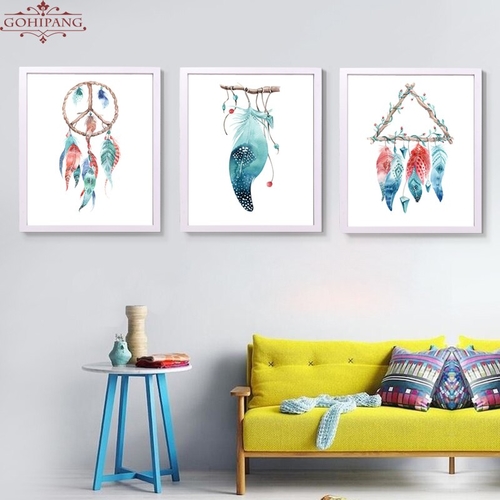 Modern Minimalist Feathers Abstract Art