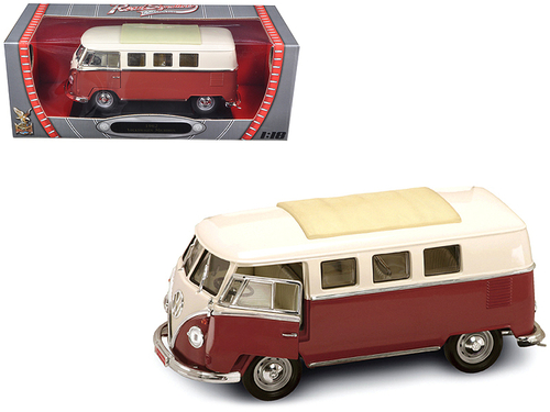 1962 Volkswagen Microbus Burgundy/Cream 1/18 Diecast Car Model by Road