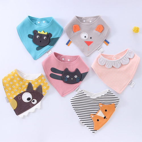 Baby Bibs Waterproof Triangle Cotton Cartoon Child