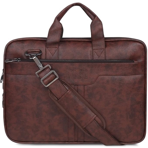 Messenger Bag - Laptop Bag for Men, PU Leather Expandable Office Bag