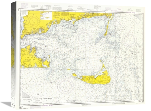 Global Gallery GCS-450521-22-142 22 in. Nautical Chart - Nantucket Sou