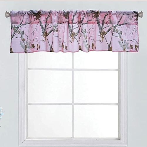 Realtree -  All Purpose Pink Camo - Modern Valance For Window