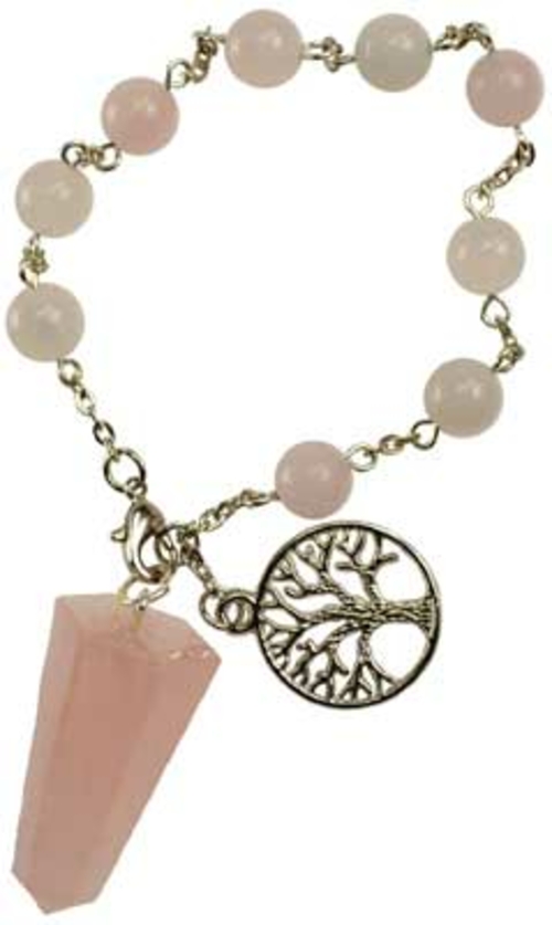 Azure Green JBPRQZ Rose Quartz Pendulum Bracelet