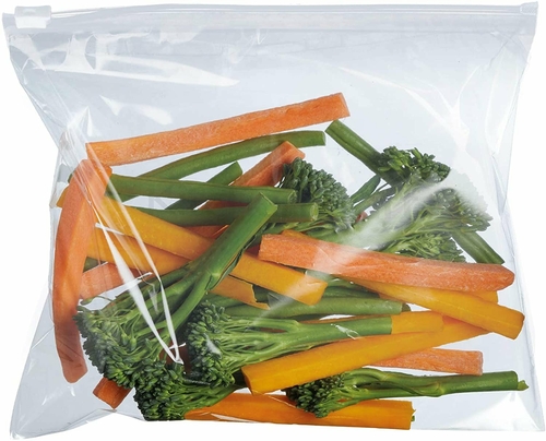 Pack of 100 Freezer Food Slider Zip Bags 10 x 7. Clear Poly Bags 10x7.