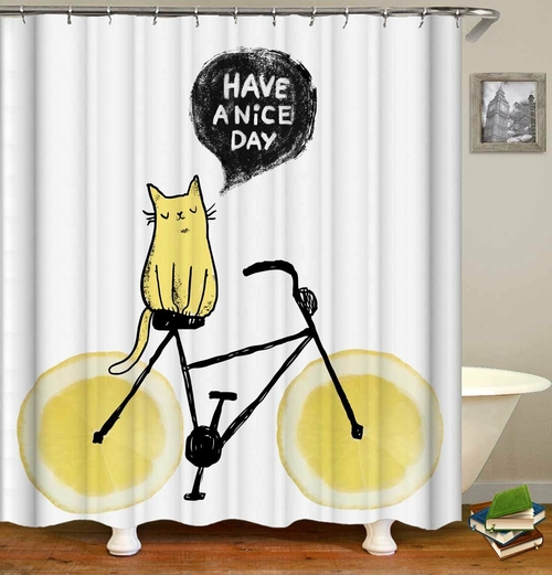 Lemon Bicycle Shower Curtain