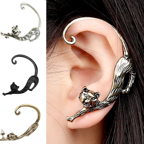 10PC Gothic Punk Temptation Cat Bite Ear Cuff Wrap