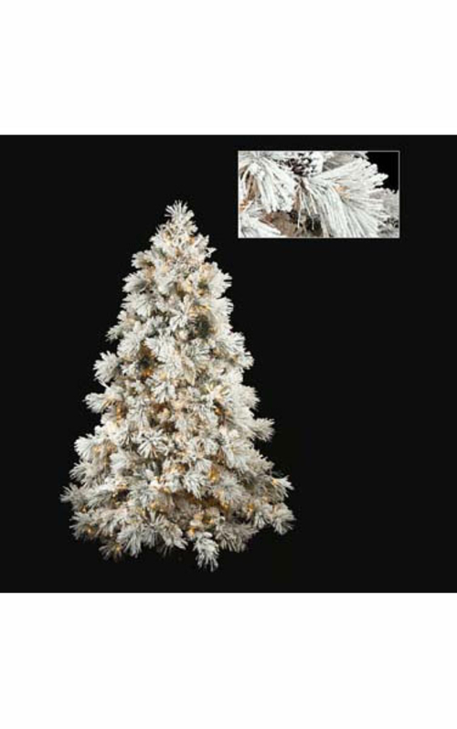 Autograph Foliages C-70424 7.5 ft. Flocked Pine Tree, White Flock