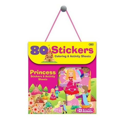 Bazic 3863 Princess Series Assorted Sticker (80/Bag) Pack of 24
