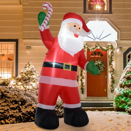 HOMCOM Inflatable Christmas Outdoor Lighted Yard Decoration, Santa