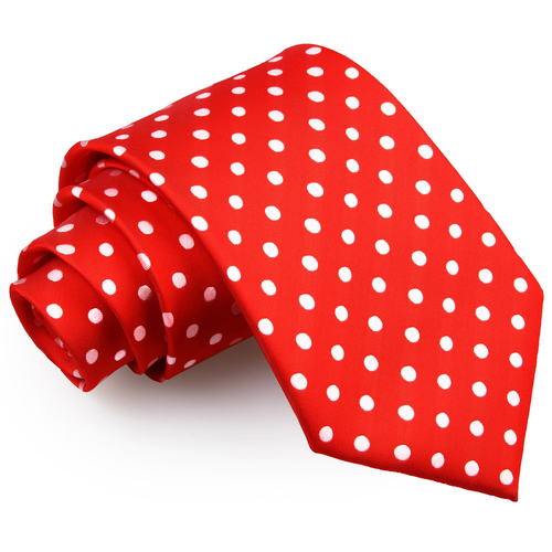 Polka Dot Classic Tie - Red