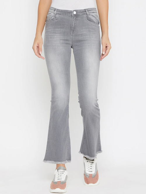 Women High Rise Denim Jeans(Size28)(Colorgrey)