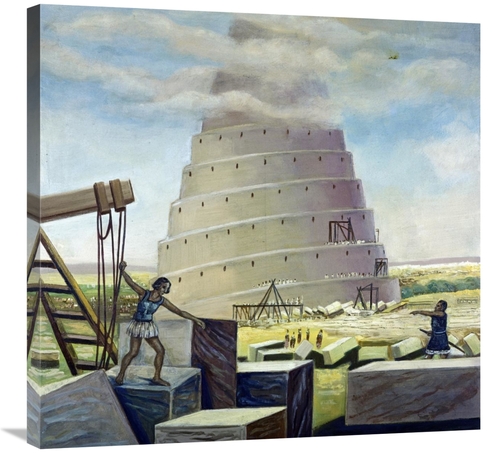 Global Gallery GCS-276719-30-142 30 in. Building the Tower of Babel Ar