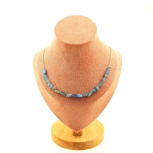 Blue kyanite from Brazil 20 beads necklace. 
