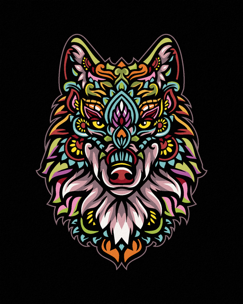 Paint by Numbers - MANDALA WOLF