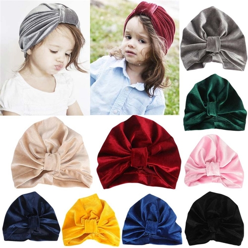 Baby Hat Baby Girl Turban Solid Toddler Kids Boy